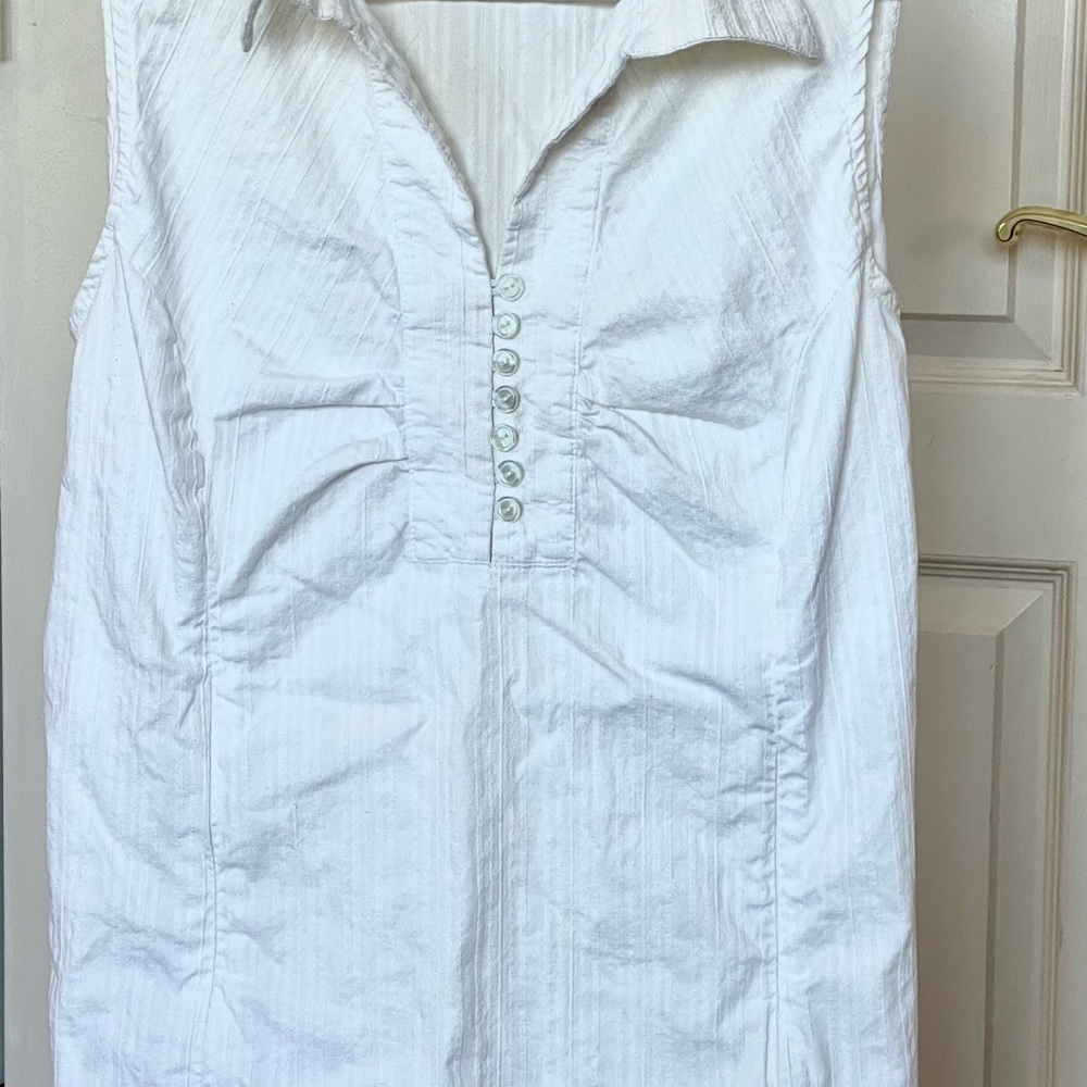 Thyme Maternity White Sleeveless Blouse